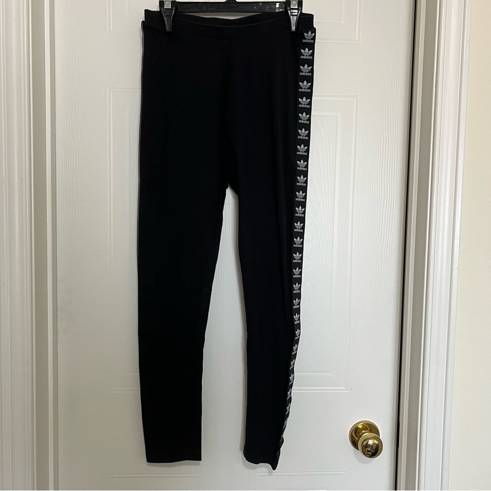 Adidas Black Leggings with Iconic Logo